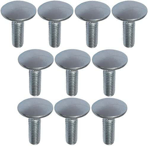 AERZETIX - C48981 - Set di 10 bulloni carrello/aratro a testa tonda con collare quadrato - bulloni a testa tonda - M6x20mm - acciaio zincato - DIN 603