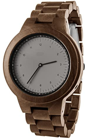 Zeit-Bar Funk-Armbanduhr Herren, mit Holzgehäuse und Holz-Uhrband