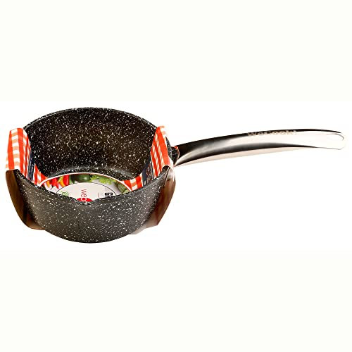 WECOOK! Granite Cazo Inducción Completa 20 cm, Aluminio Forjado, Antiadherente Ecológico Piedra sin PFOA, Mango Acero Profesional, Apto Todas las Cocinas, Vitrocerámica, Gas