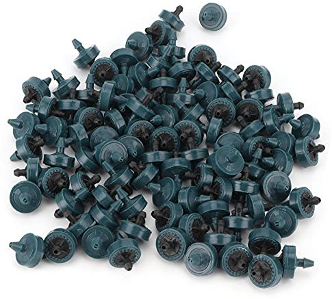 Nimomo 100PCS Rociadores de riego Ajustables Kits, Sistema Irrigación, Riego Ajustable 8L Goteadores Compensación Presión Micro Por Goteo Rociador