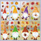 Flyftrey Thanksgiving Fenster Aufkleber, 8 Blatt Herbst Fensterbilder Erntedankfest Fensteraufkleber, Gnome Ahornblatt Fensteraufkleber Ohne Kleber,Herbst Fensterdeko für Kinderzimmer Schaufenster