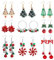 CASSIECA 9 Paar Weihnachten Ohrringe Weihnachtsbaum Ohrringe Kranz Weihnachten Ohrringe Weihnachten Geschenke für Frauen Mädchen Kinder Weihnachten Ohrringe Hängend Weihnachten Ohrstecker
