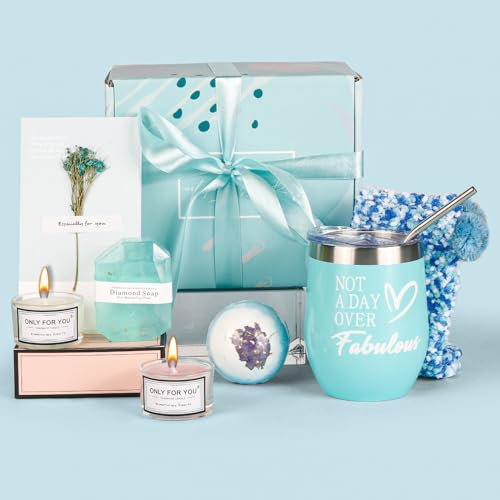 Comius Sharp Geschenke für Frauen, Edelstahl Weinbecher mit Duftkerze und Socken, Geburtstagsgeschenk für Freundin, Schwester, Mama, 30 40 50 Geburtstag Weihnachtsgeschenke Geschenkideen Geschenkset