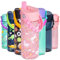 Elemental Auslaufsichere Wasserflaschen für Kinder, Splash Kinder-Wasserflasche für die Schule, mit Pop-it-Griff, BPA-freier, wiederverwendbarer Tritan-Kunststoff, mit Strohhalm, rosa Einhorn, 530 ml