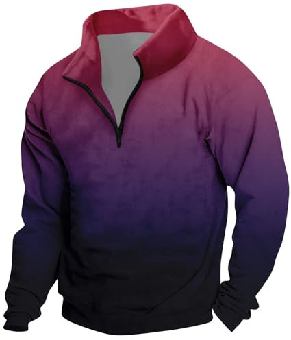KONG JIMFAN Pullover Concamo Windjacke Herren Leicht Hoodie Sport Langarmshirt Herren T-Shirt Long Sleeve Cap Pelzjacke Herren-Mäntel Designer Jacke Herren Blouson Jacke Herren(3-Dark Purple,XL)
