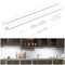 WOBANE Led Cocina Bajo Mueble 120 cm, Regulable Barra Luz Armario con Sensor sin Contacto 2 x 60 cm, Luces Cocina Debajo Mueble con Enchufe 24V, Luz Led Adhesiva para Estanteria, Blanco Frío 6000K