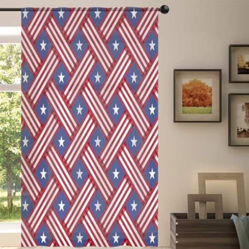 TropicalLife Voile-Vorhänge mit USA-Motiv, durchscheinend, 140 x 213 cm, amerikanische USA, Vorhang für Wohnzimmer, Schlafzimmer, Küche, Zuhause, Türdekoration, Vorhänge