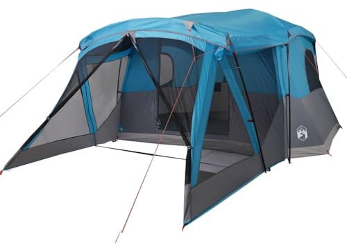 vidaXL Campingzelt mit Vorzelt 4 Personen Blau Wasserdicht