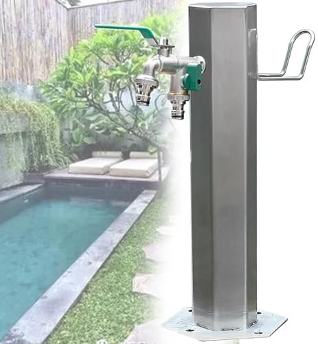 Colonne D'eau Jardin Verticale En Acier Inoxydable 304,Robinet D'eau Et Fontaine Montés Au Sol Extérieurs,Colonne Eau Jardin Verticale Pour L'irrigation Et L'arrosage Du Jardin,6points
