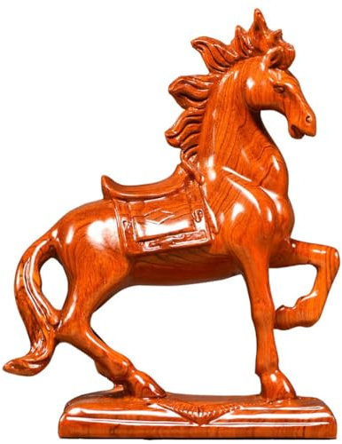 DIANXI Desktop-Figuren Massivholz Carving Pferd Ornament Pferd Handwerk Wohnzimmer Hause Eingang Dekoration Home Decor Statuen