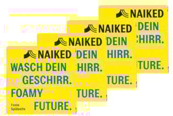 NAIKED 4x Spülseife (80g), festes Spülmittel, biologisch abbaubar, duftet nach frischer Zitrone, handgemacht in Deutschland, Geschirrspülmittel, Handspüler, Geschirrseife, plastikfrei