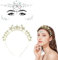 NebulaGlam Sterne Haarreif mit Gesicht Edelsteine, Sterne Stirnband Strass Haarband Gesichtstattoo Karneval Fasching Geburtstag Party Kostüm Haarreifen Glitzer Haarschmuck für Damen Mädchen (Gold)