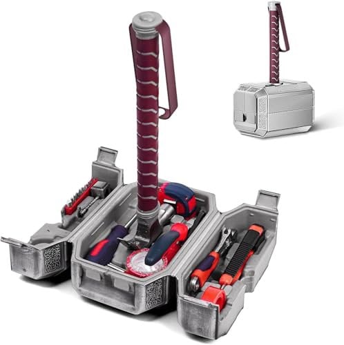 TOKKOT Thor Hammer - Set di attrezzi per riparazioni quotidiane, per la casa, per fai da te e lavorazione del legno, regalo per uomini, decorazione di Halloween