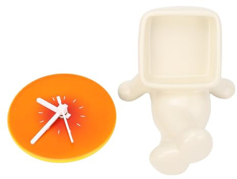 Fdit Keramik-Tischuhr, Dekorative Keramik-Tischuhr, Tischuhr, Ornament, Geräuschlos, Nicht Tickend, Keramik-Sonnenuntergang-Statue, Tischuhr für Heimdekoration