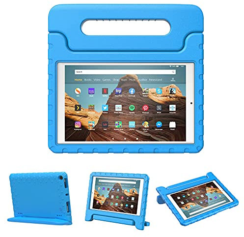 Thoreta for Amazon Fire hd 10 Tablet case Kids 5th/7th/9th Generation 2015/2017/2019 Released, Shockproof Lightweight Protective Cover with Portable Handle Stand for Boys Girls, Blue