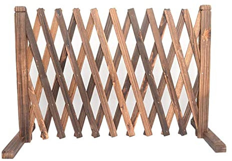 Valla de jardín expandible de madera para mascotas, puerta de madera independiente con diseño plegable, pantalla ligera para plantas y panel portátil de valla para perros para uso en exteriores