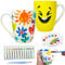 Keramik Tassen Bemalen Set, Painting Kreativ Malset Mit 2 weiße Tasse zum Bemalen, Farben, Pinsel, Malpalette und Bedienungsanleitung, Personalisiertes keramik DIY Set Erwachsene Bastelset Geschenk