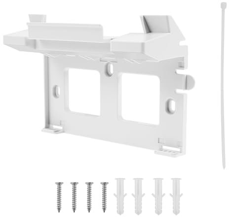 Router Regal Wandhalterung, 2 in 1 Kunststoff WiFi Router Stand und Stromversorgung Halterung, 18,5×8×14 cm, Weiß Modem Router Regal für Starlink Gen 3 Internet, Streaming Media Geräte