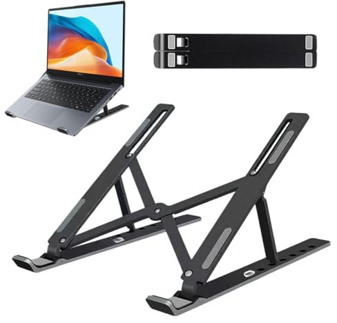 KYLOS Support Ordinateur Portable, Léger, Compact Portable Pliable - Ventilation Et Dissipation De La Chaleur, Réglage À 6 Vitesses - Support Pc Portable,Support Ordinateur Portable