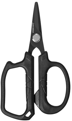 JARVISTAR 12cm Tijeras de Pesca - Robusto cortacuerdas portachaves, cuchillas dobles, ideal para cuerdas fluorocarbono y salada
