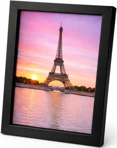 Abio Bilderrahmen 13x18cm Schwarz MDF Acrylglas Fotorahmen Frame Posterrahmen für Fotos Bilder Poster Rustikal Vintage Retro