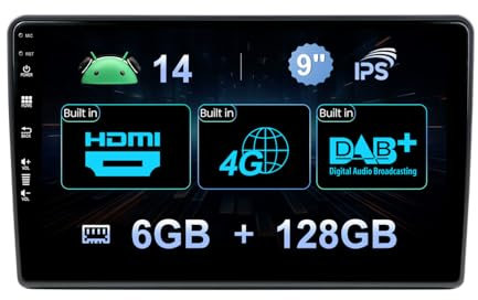 MISONDA 6G+128G Android 14 Car Stereo with DAB+/4G/HDMI/Wireless CarPlay/Android Auto/DSP - Camera & MIC -Double Din For Fiat Ducato/Peugeot Boxer/Citroen Jumper 2006-2022 SWC BT RDS