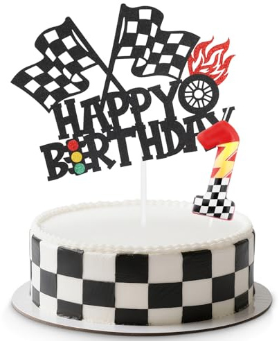 Racing Cars Birthday Candles Set,Red Number 1 Candle for Cake,1st Birthday Decorations for Boys,Racing Cupcake Toppers Cake Decorations for Boys Girls Birthday,Cars Themed Party Supplies