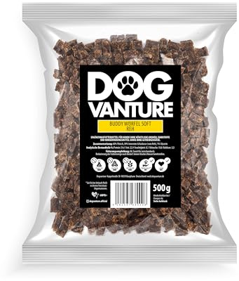 Dogvanture Buddy Snack 99% REH Würfel Soft 500g Großpackung | Monoprotein Hundeleckerli für futtersensible Hunde | Getreidefrei, Zuckerfrei | Barf-inspiriert | Weich, ohne künstliche Zusätze
