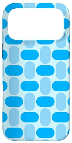 Blue Rounded Ellipse Capsule Oval Egg Geometric Pattern Coque pour iPhone 17 Pro Max