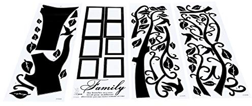 Naroote Autocollant Mural D'arbre de Cadre Photo de Famille, Magnifique Autocollant Mural Amovible pour la Décoration de la Maison, du Salon, de la Chambre à Coucher, Matériau PVC 30 X 90 Cm,