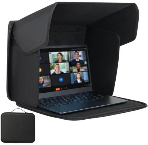 Umllpet Universal Laptop Sonnenschutz, Computer Sichtschutzhaube, Bildschirm Sonnenblende & Sichtschutz, Klappbare 2-in-1 Laptoptasche für Outdoor Arbeit (15-16in)