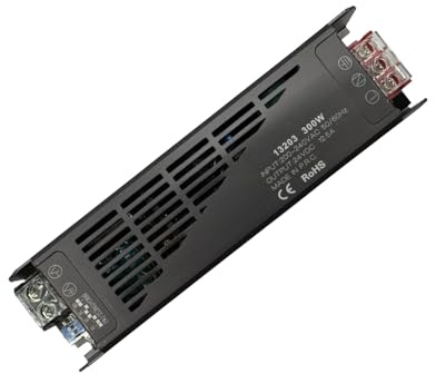 gloca Alimentatore Dimmerabile 24V, Trasformatore AC 200-240V a DC 24V Regolabile, Certificato CE RoHS, per Strisce LED e Illuminazione (300W 12.5A)