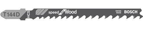 Bosch 5x Stichsägeblatt T 144 D Speed for Wood (für weiches Holz, gerader Schnitt, Professional Zubehör Stichsäge)