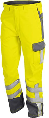 KÜBLER Workwear KÜBLER Safety X Arbeitshose warngelb, Größe 50, Herren-Arbeitshose aus Mischgewebe, zertifizierte Arbeitshose