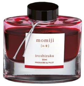 PILOT Iroshizuku Fountain Pen Ink - 50ml Bottle - Momiji Autumn Leaves (Crimson) (Japan Import)