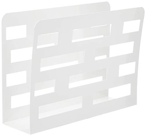 HAKU Möbel Zeitungsständer weiß, Metall - Maße: B 35 cm x H 26 cm x T 10 cm, Style: Modern