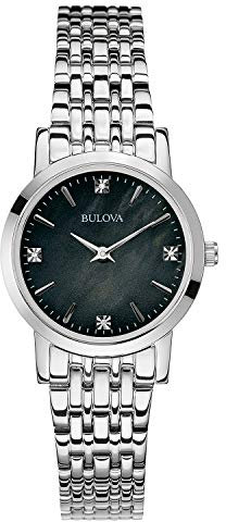 Bulova Damen Analog Quarz Uhr mit Edelstahl Armband 96P148