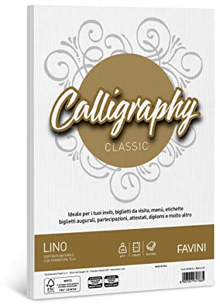 Papier Favini Calligraphy Leinen 50 Blatt A4 200 gr 01 weiß [a690614]