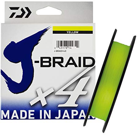 Daiwa J-Braid X4 135m, 0,19mm, Farbe gelb