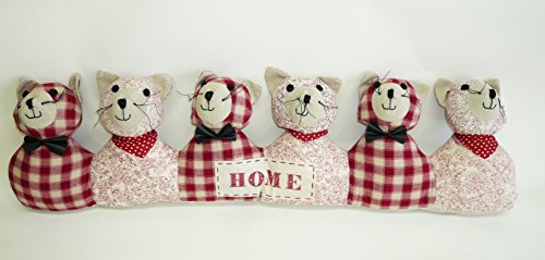 AVENUELAFAYETTE Boudin de Porte Chat Home en Tissu (Rouge)