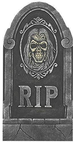 Grabstein mit Schädel R.I.P. Halloween Horror Party Dekoration Deko Tod 65 x 33 cm