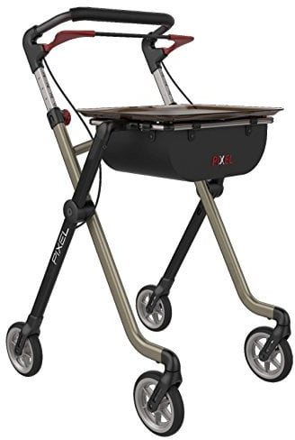 Rehasense Indoor Rollator Wohnungsrollator Pixel - 5,2 kg leicht - Aluminium - Rauchbraun - Erwachsener