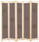 vidaXL Holz Raumteiler 5-TLG. Paravent Trennwand Umkleide Sichtschutz Spanische Wand Raumtrenner Stellwand Braun 200x170x4 cm Stoff Klappbar Platzsparend