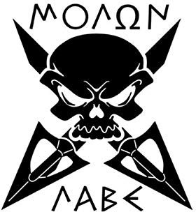 Autoaufkleber 14 Cm * 15,2 Cm Molon Labe Personaily Vinyl Aufkleber Auto Aufkleber Schädel Schwarz Silber-Schwarz