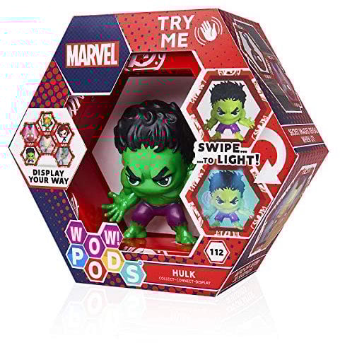 WOW! PODS Avengers Collection - Incredible Hulk | Superhero Light-Up Bobble-Head Figure Age 3+ | Official Marvel Toys, Collectables & Gifts
