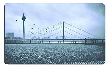 Düsseldorf Altstadt Frühstücksbrettchen Fotografie Brettchen aus Melamin, spülmaschinenfest, Schneidebrett 14 x 23 cm