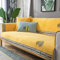 schonbezug Sofa,schutzdecke Sofa,sofaläufer,Hochwertige Sofa-Schonbezug für Stuhl/Sofa,Sofabezüge aus Chenille-Stickerei,Stoffsofa-Sparer,Ledercouch-Schutz-Gelb_90 * 160 cm