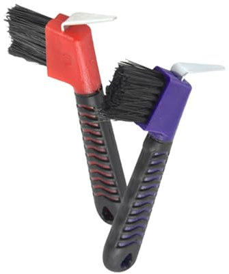 Weilan Hufkratzer für Pferde, mit weichem Griff aus Gummi, zufällige Farben, 2 Stück