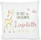 Manufaktur Liebevoll I Kinderkissen mit Namen Kissen Baby Geschenk personalisiert Geburt Namenskissen Geburtstag Mädchen Jungen Rehkitz 40x40 cm Bezug mit Füllung