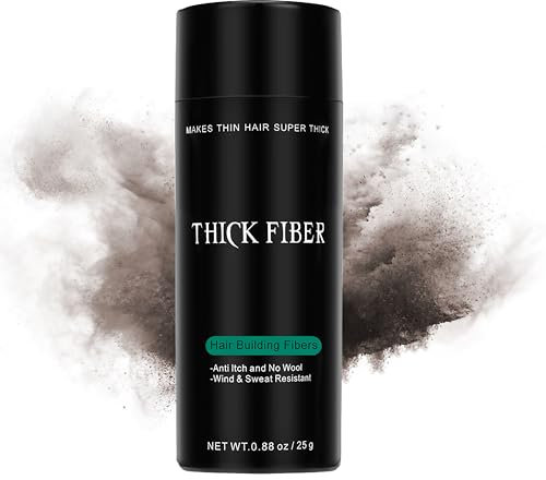 THICK FIBER Hair Fibres (Pack of 1 DARK BROWN) | Hair Powder for Thinning Hair 25g Bottle | Makes Thin Hair Look Thicker in Seconds | Hair Loss Concealer For Women & Men